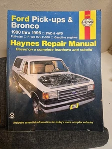 Haynes Repair Manual Ford Pick-Ups Bronco - 1980 - 1996 # 36058 Softcover Book - Picture 1 of 6