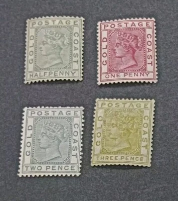 GOLD COAST 1884 0.5d to 3d SG 11 / 15 Sc 11 / 16 Mint No Gum - Image 1 of 2