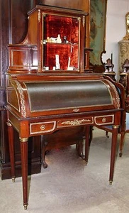 Rare Antique French Napoleon III Bureau Plat Rolltop Desk Display Circa 1860 - Picture 1 of 12