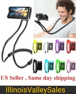 Universal Lazy Hanging Neck Phone Stand Mount Necklace Support Bracket Holder - Picture 1 of 8