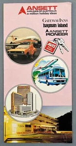 ANSETT AIRLINES AIRLINE HOLIDAY BROCHURE GATEWAY INNS HAYMAN ISLAND PIONEER AVIS - Picture 1 of 3