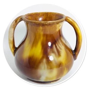 Mchugh pottery mint condition vase 1934 Drip Amber Glaze No Crazing Australian - Picture 1 of 6