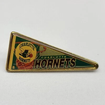 ⭐️ Vintage NBA Basketball Charlotte Hornets Pennant Hat Lapel Pin - Wincraft - Image 1 of 2