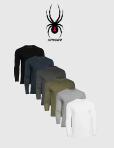 T-shirt uomo Spyder misto poliestere girocollo manica lunga con logo taglia media - Foto 1 di 4