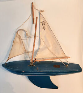 Vintage STAR YACHT Wooden Pond Sailboat by Birkenhead England 1940's-50's