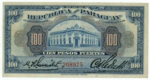 Paraguay ... P-167... 100 Pesos Fuertes ... L.1923 ... *XF* - Picture 1 of 2