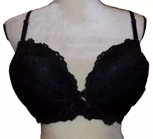 Smart & Sexy Women's Signature Black Floral Lace Push-Up Bra, Sz 40B NWT - Picture 1 of 8
