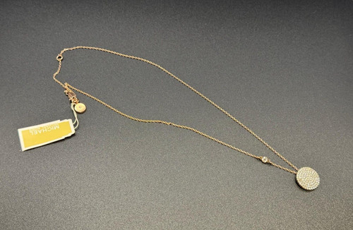 Collana Michael Kors Brilliance oro rosa cristalli pavè disco MKJ3909791