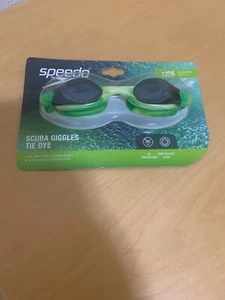 Speedo Kids' Suba Giggles Tie Dye Goggles and Swim Masks - Green - Picture 1 of 2