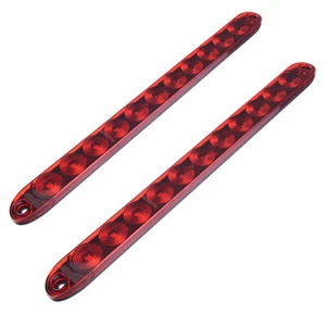 Tira de lámpara de freno trasero 2 piezas 16" rojo 11 LED remolque camión barra de luz parada giro cola - Imagen 1 de 8