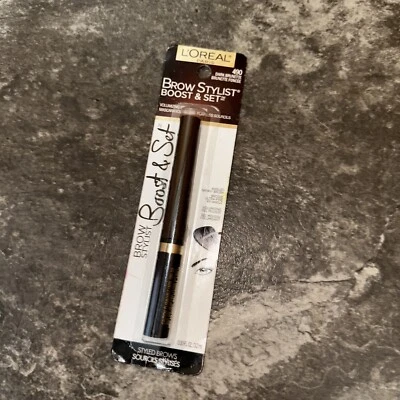 L'oreal  Brow Stylist Boost & Set Volumizing Brow Mascara #490 Dark Brunette  - Image 1 of 4