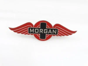 Vintage Morgan Cars Car Metal Bonnet Hood Badge Emblem Red & Black #24C20 - Imagen 1 de 8