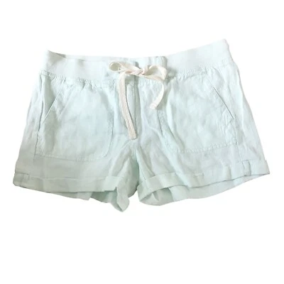 NWT Lou & Grey 100% Linen Shorts Casual Chino Drawstring Cuffed Size XS Mint - Image 1 of 4