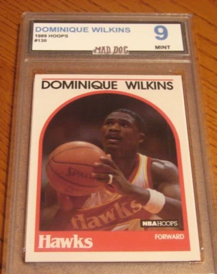 DOMINIQUE WILKINS***1989 NBA HOOPS---MINT 9***HAWKS---Mad Dog - Image 1 of 2