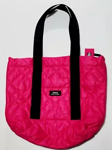 Polo RALPH LAUREN PINK Quilted TOTE SOFTSHELL Puffer Shoulder BAG 16"x10"x9" - Picture 1 of 24