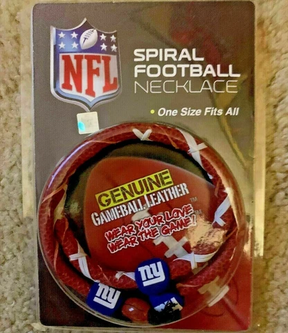 New York Giants Spiral Football Leather Necklace Cover