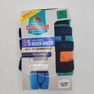Boys 6 Pair Boxer Briefs Breathable Stretch Micro Mesh Tri-COOL Youth XL 18-20 - Picture 1 of 4