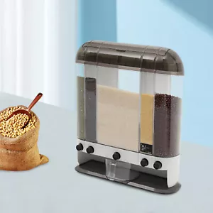 Kitchen Dry Food Dispenser 5-Grid Cereal Rice Food Storage Container Countertop - Picture 1 of 24