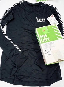Helly Hansen HH Dry Original Crew Top NWT Sz L Black Activewear Shirt Womens - Picture 1 of 7
