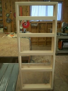 5 SHELF 12 X 30 SOLID PINE WOOD SPICE RACK, WALL MOUNT WITH 3 INCH WORKING SHELF - Picture 1 of 6