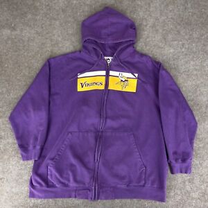 Majestic Minnesota Vikings Sweatshirt Mens 4XL Purple Hoodie Full Zip Jacket NFL