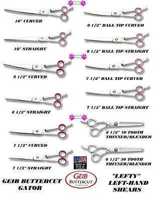 GEIB Buttercut GATOR Pet Grooming "LEFTY" LEFT HANDED SHEARS SCISSORS