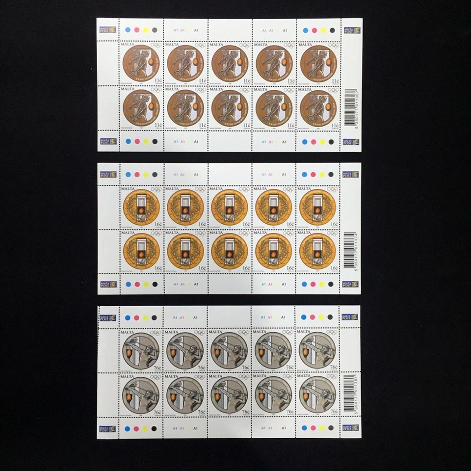 Juegos Olímpicos de Malta 2004 - Atenas 2004 hoja de 10 estampillas sin montar NH #1336 Foto 1 de 1
