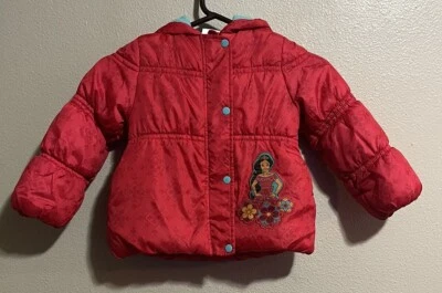 Jaqueta Disney Elena of Avalor Kids tamanho 4, forrada com capuz zíper completo/estalo J-1002 - Imagem 1 de 4