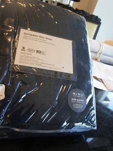 1 West Elm European linen DRAPE panel curtain 50 96 midnight blue New - Picture 1 of 1