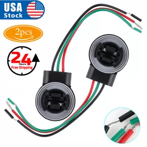 2x 3157 3357 4157 3057 3457 LED Bulb Brake Turn Signal Light Socket Harness Wire - Picture 1 of 10