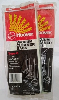Vintage HOOVER Vacuum Bags Type C 2 Packages of 4 Vacuum Bags  New - Image 1 of 2