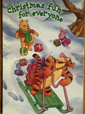 Disney Winnie the Pooh And Tigger Open Christmas card discontinued - Image 1 of 3