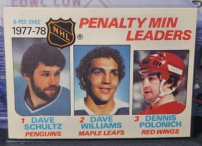 78-79 O-Pee-Chee Penalty Minutes Leaders 🚨🚨🚨 Schultz Williams Polonich  - Image 1 of 2
