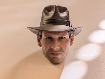 1/6 INDIANA JONES PAINTED HEAD SCULPT For 1/6 Figure Hot Toys TREASURE HUNTER - Image 1 of 4
