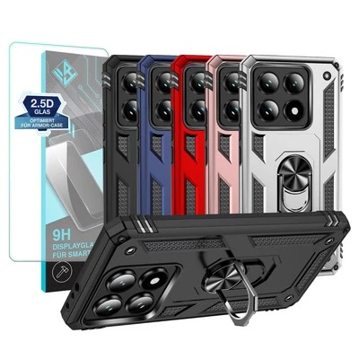 LBH TEC-EXPERT Custodia cellulare per Xiaomi 14T / 14T Pro custodia protettiva case outdoor 9H vetro display top