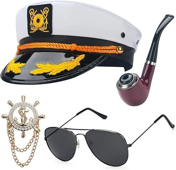 Hugh Hefner Capitán Sombrero Adulto Playboy Yate Marinero Barco Disfraz Accesorio Nuevo Foto 1 de 4