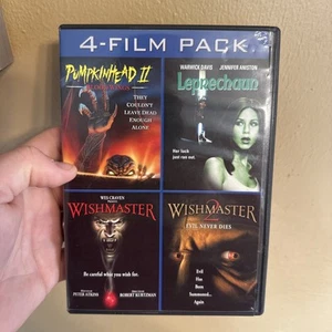 4-Film Pack (DVD Set) Pumpkinhead 2: Blood Wings / Leprechaun / Wishmaster 1 & 2 - Picture 1 of 2