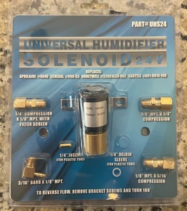UHS24 24V Universal Humidifier Solenoid Valve Kit with 4 Fittings - Picture 1 of 1