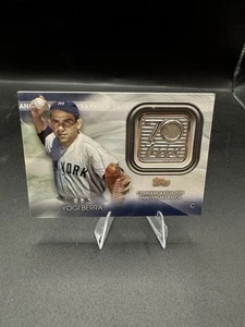 2021 Topps Update Series Yogi Berra 70th Anniversary Logo Patch Card #T70P-YB - Picture 1 of 2