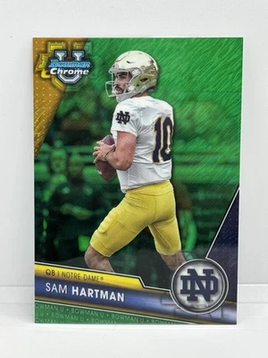 2023 Bowman University Chrome Green Shimmer Refractor /99 Sam Hartman #165 - Image 1 of 2
