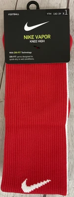 Calcetines de fútbol hasta la rodilla Nike Vapor juveniles extra pequeños cojín de alto impacto rojo Foto 1 de 4