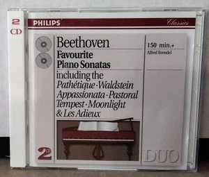 PHILIPS 438 730-2 BEETHOVEN, BRENDEL Favourite Piano Sonatas France 1993 2CD's - Picture 1 of 3