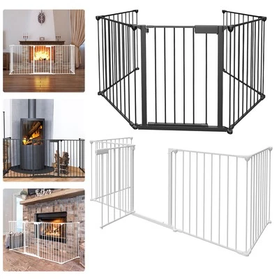 5 Stück Absperrgitter Schwarz/Weiß Kaminschutzgitter Türschutzgitter Kinderzaun - Bild 1 von 4