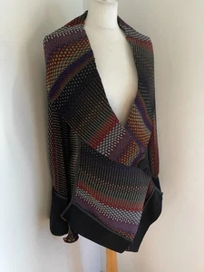 Arrey Jacket dress coat Women's L NEW ruffle asymmetrical pleated wrap pattern - Picture 1 of 14