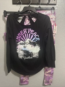 Justice Graphic 3pc Pants Outfit Girls Size 16/18 - Picture 1 of 4