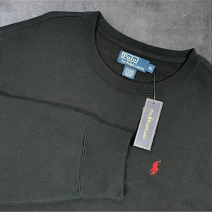 Vintage Polo Ralph Lauren Herren schwarz Rundhals Sweatshirt rot Pony Logo Gr. XL NEU - Bild 1 von 9