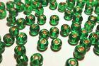 15g ~170pc Size 6/0 4.5mm Czech Silver Lined Glass Seed Beads - Emerald Green