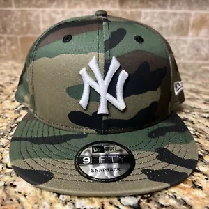 New York Yankees New Era 9Fifty Woodland Camuflaje Básico MLB Snapback Sombrero Gorra OSFM - Imagen 1 de 8