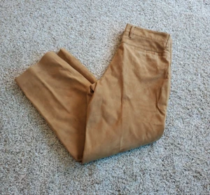 Armani Collezioni Chino Pants 32x29 Mens Brown Lambskin Suede Straight Leg Italy - Picture 1 of 14