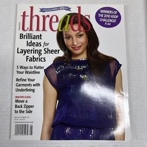 Threads Magazine May 2011 Underlining; Layering Sheer Fabrics; Move Zippers - Picture 1 of 3
